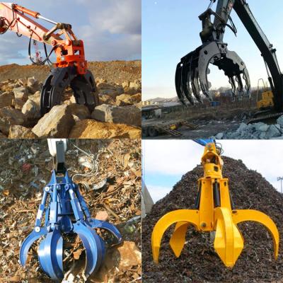 China Stone Mini Excavator Rock Grab , CE Proved Sumitomo Excavator Orange Peel Grapple Te koop