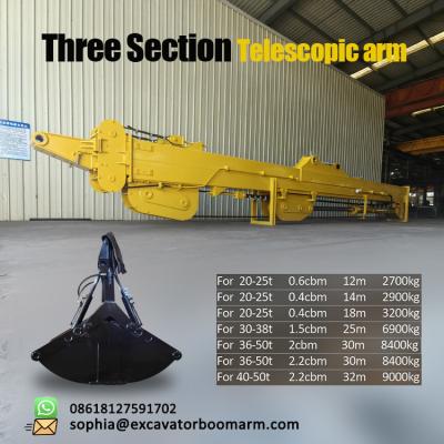 Chine PC360 excavatrice Telescopic Arm 25 mètres avec le seau de bloc supérieur à vendre