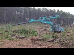 Forestry Excavator Telescopic Arm with grapple , Tree Care Handler Telescopic Boom Excavator