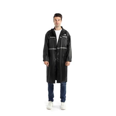 China Hooded Raincoat Logo Printed Fashion Adult Long Polyester/PVC Single Customer Raincoat Heavy Duty Rainwear for sale