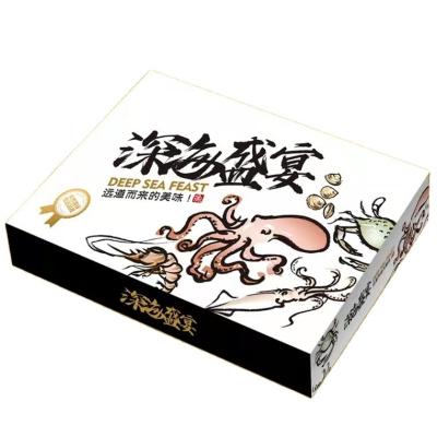 China Hot Selling Recycled Materials Take Away Lunch Paper Food Box For Custom Seafood Gift Box Packaging for sale