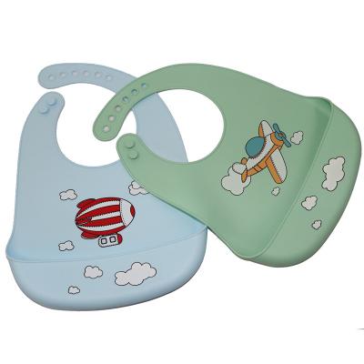 China Customized Waterproof BPA Free Silicone Baby Bibs With Crumb Catcher Baby Teether Reusable Toddler Bibs for sale