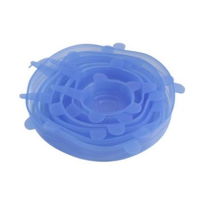 China Factory Wholesale Viable Universal BPA Bowl&Cup Reusable Cover Food Silicone Stretch Lids 6 Set 100% for sale