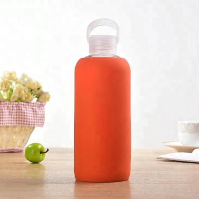 China 500ml Sustainable Glass Water Bottle With Silicone Sleeve For 350ml, 400ml, 500ml, 600ml for sale