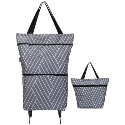 China Waterproof Strong Reusable Trolley Grocery Bags With Wheels Foldable Shopping Trolley Shopping Bag for sale