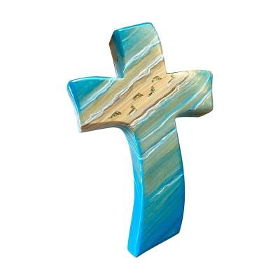 China CLASSIC Made in China Handmade Wooden Cross Wooden Crucifix Unique Hand Painted for sale