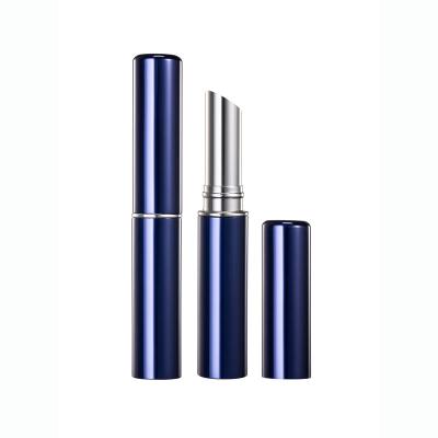 China HUIHO Cosmetic Classic Blue Aluminum Metallic Makeup Cosmetics Packaging Lipstick Container Colored Lipstick Tubes for sale