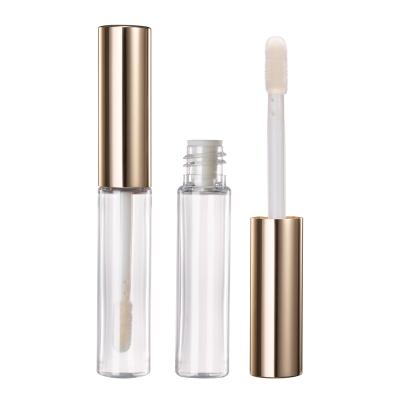 China Privvate Packaging HUIHO Factory OEM Gold Lip Gloss Cosmetic Transparent Luxury Empty Container Cosmetic Lip Gloss Tubes for sale