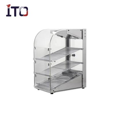 China Industrial Food Display Stainless Steel Fried Chicken Display Food Warmer Display Showcase zu verkaufen