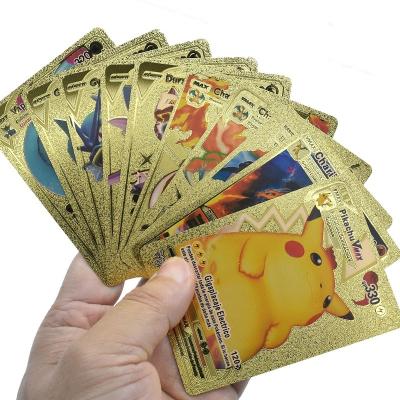 China Push Monday Battle Trading Playing Game Cards Push Monday Gold Foil 55Pcs/box Assorted Cards Rare Trainer EX Waterproof Push Monday Vmax GX Charizard Pikachu Collectible Battle Card for sale