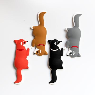 China Multifunctional Home Decorations Hook For Magnetic Magnetic Sticker Dog Storage Dogs Stickers Cartoon PVC Chalkboard Fridge Animal Home Magnetic Creative Cute for sale