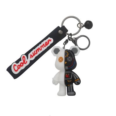 China Cool Stylish Mechanical Key PVC Bearbrick Key Chain Cartoon Bear Key Chain Ring Holiday Gift Key Chain Hanging Pendant for sale