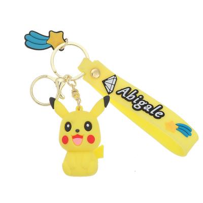 China Keychains Pikachu Key Chains Anime Cartoon Push Monday Pikachu Pikachu Keychains Souvenirs Promotion Gift 3D PVC Keychains Anime Push Monday Soft Rubber Monday Push Dolls for sale