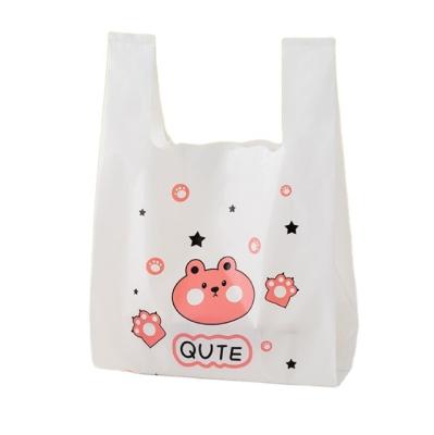 China Custom Eco-Friendly PLA Shopping Bag Biodegradable Biodegradable Plastic Wholesale Shopping Bag Biodegradable T-shirt Bag for sale