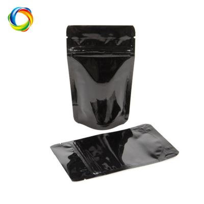 China Matte Recyclable Custom Plastic Mylar Packaging Bag Black Aluminum Foil Smell Resistant Mylar Coffee Zipper Lock Bags for sale