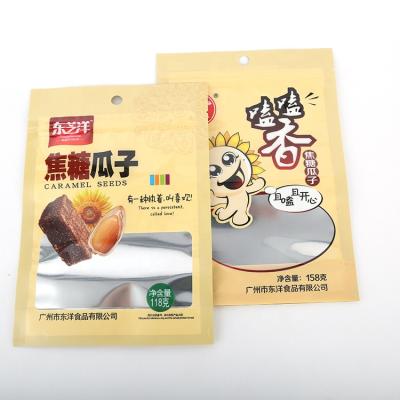 China Custom Recyclable Logo Window Plastic Melon Seeds Food Nuts Printed Heat Seal Backing Up Pouch Package Plastic Bag for sale