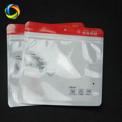 China Wholesale Custom Eco-Friendly Transparent Frosted Plastic Barrier China Zip Lock Bags With Hanging Hole For Clothing for sale