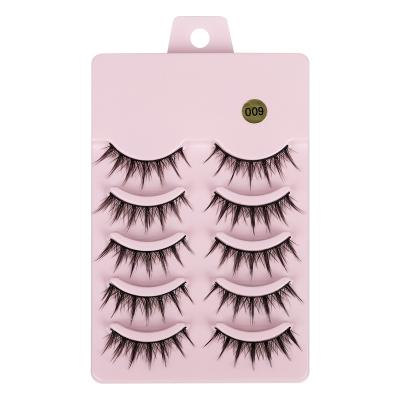 China Natural Soft Eyelash Wholesale Hot Selling 6 Pairs Small Cartoon Barbie Electric Eye False Eyelashes Devil Eyelashes for sale