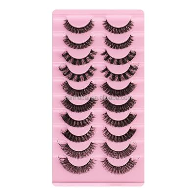 China Best Selling10 Convenient Pairs Eyelashes 3D Mink Lashes Wholesale Vendor Bulk Mink Eyelashes Private Label Eyelashes for sale