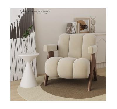 China Modern Super soft cushion cream wind balcony lounge chair Living room single sofa chair for sale