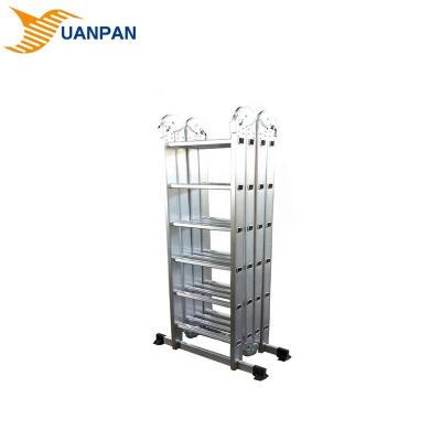 China Outdoor Universal Aluminum Folding Ladders 4*6 Steps 5.76m Foot 14 -19 Ladder Foldable Lift For Roof for sale