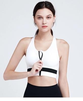 China New Fashionable Breathable Women's Sports Bra Yoga Fitness Vest Shockproof Seamless Bra With Front Zipper for sale