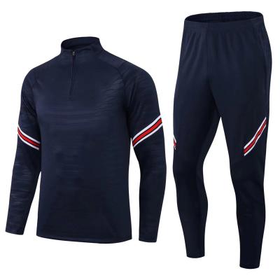 China Custom Training Tracksuits Logo Quick Dry Polyester Breathable Wholesale Empty Soccer Football Suits Half Zipper Sports Tracksuits for sale