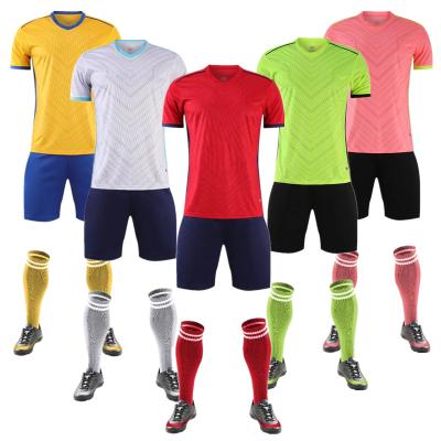 China Sets Dye Sublimation Custom Printing Soccer Jerseys Soccer Wears Uniforms Sportswear Set Team Training Football Wear for sale