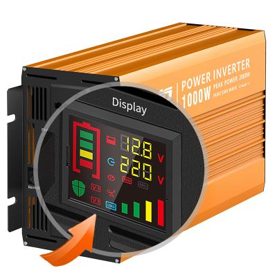 China Home Solar Power System 12V/24V/48V DC to AC 110V/120V/220V/230V 1kw Pure Sine Wave Solar Power Inverter for sale