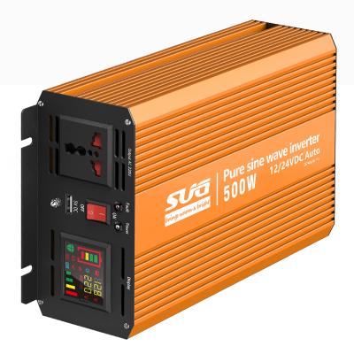 China Solar Power System Home 12/24 VDC to 220/110VAC 500w Dual Voltage Automobile Identify Inverter Pure Sine Wave Inverter for sale