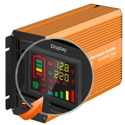 China Home Off-Grid System 500w 1000w Power Inverter 12VDC 24VDC Auto Recognition Pure Sine Wave Inverter for sale