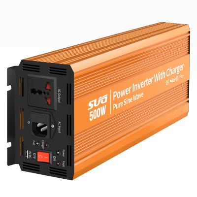 China Solar System Power Inverter With Charger 500w Pure Sine Wave Inverters DC/AC AC/DC Converters for sale