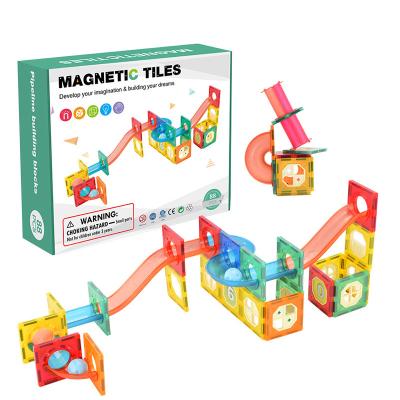 China DIY TOY Educational Toys Magnet Building Tiles 3D Building Blocks Transparent Magnetic Set for sale