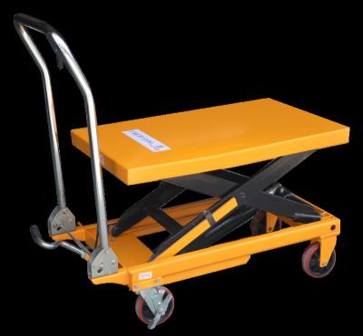 China Construction Material Stores 0.2T 200Kg Platform Small Single Hand Scissor Hydraulic Lift Table for sale