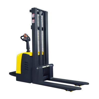 China Hotels Mon 1500kg Walking Walkie Manual Electric Stacker Lift Full Electric Stacker for sale