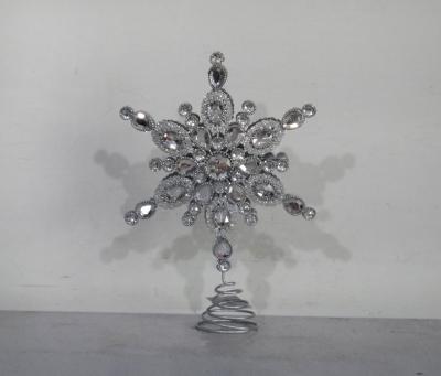 China Dia Christmas Metal Snowflake Christmas Tree Decoration Top Double Christamas Tree Decoration 9.5