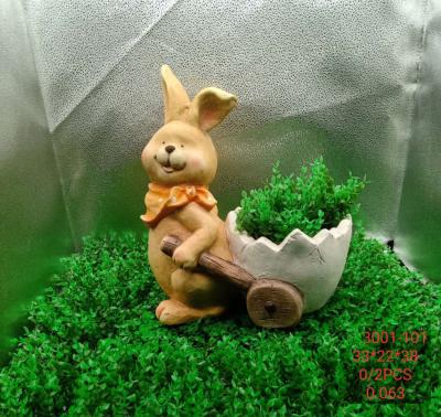 China China 38cm L MgO Bunny Decoration Planter Easter Decoration for sale