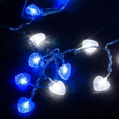 China Theme Park Love Heart LED String Light PVC Led Decoration Light Holiday 220V Ststic Lighting Decoration for sale