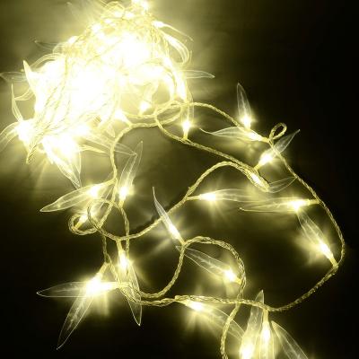 China 220V 110V Clear Leaf String Warehouse Willow String Light Lights for Bedroom Background Decorative Light Design for sale