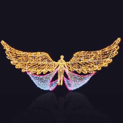 China Outdoor Angel Across Street Angel Pattern Light Ideas Festival Holiday LED Decoration Light Christmas Decoration Ligjting for sale