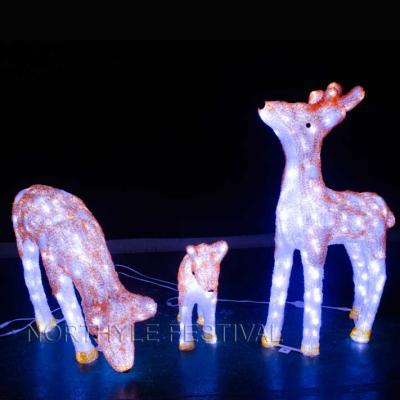 China Commercial use led plastic reindeer sculpture lighting decoration at Christmas street plaza street lamp 3d led luminous pattern light for sale