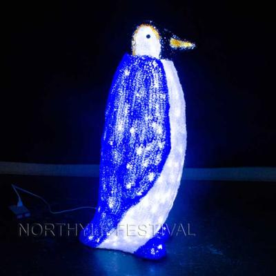 China Christmas Pattern Penguin Animal Sculpture Lighting Usage Indoor Outdoor Hotel Mall Party Decoration In Tree Commercial Light for sale