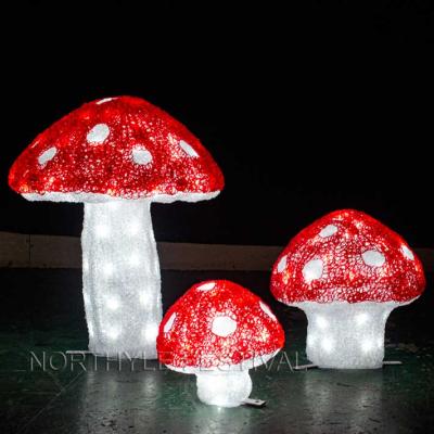 China Commercial Use Acrylic LED Mushroom Pattern LED Light For Garden Hotel Mall Street Decoration for sale