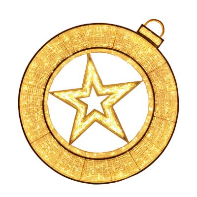 China Halloween Wedding Use 3D Round Light Star Sculpture Commercial High Quality Christmas Ramadan Yellow Led Pattern Decorations Lights New for sale