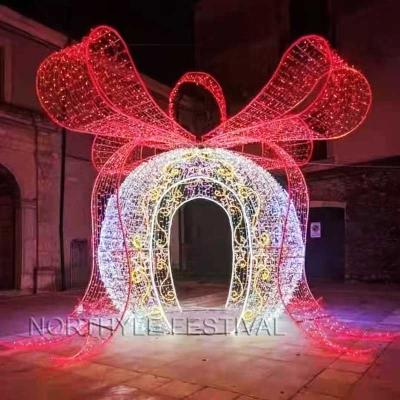 China Giant Commercial Use 3D Ball Arch Christmas Spheres Street Light Decorated Pattern Lights Large For Shopping Mall City Garden Park for sale