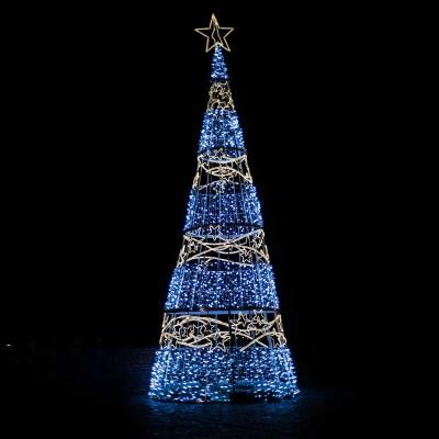 China Outdoor Large LED Christmas Tree 15m 20m Artificial Christmas Tree Mall Led Decoration Holiday Light Lighting for sale