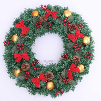 China PVC Christmas Wreath Handmade Rattan Hanging Garland Shopping Mall Christmas Tree Hanging Garland Guirnalda Navidad for sale