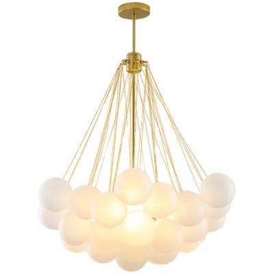 China Modern Gold Metal Bubble Chandeliers Light Fixture Modern Frosted Nordic Indoor Decorative Pendant Lamps for sale