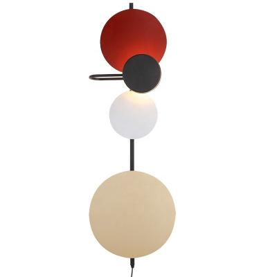 China Simple Modern Creative Colorful Modern Metal Wall Lighting Fixtures Hotel Sconce Mounted Bed Room Wall Lamp for sale