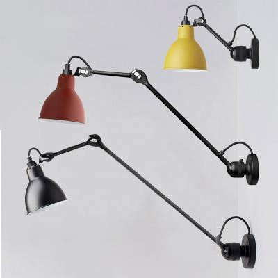 China Modern Industrial Retro Through The Wall Light Adjustable Sconce Mount Metal Kids Room Reading Black Wall Lamp for sale